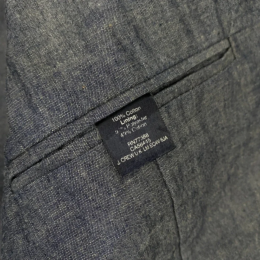 J.CREW Ludlow Jacket Mens XS Blue Chambray Cotton Blazer Sport Coat